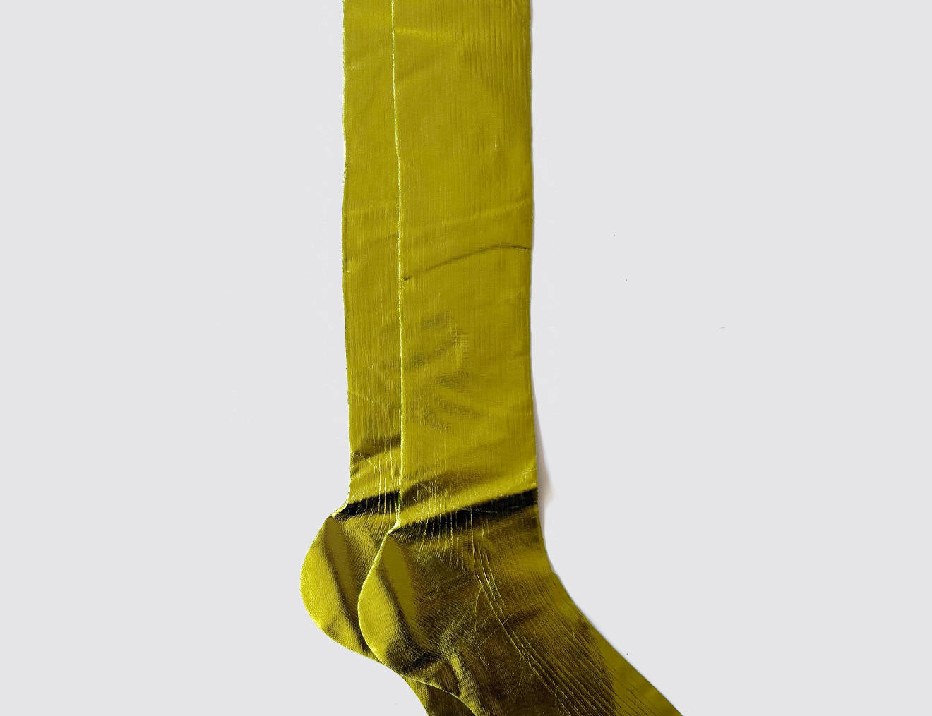 One Ribbed Knee Laminated Socks