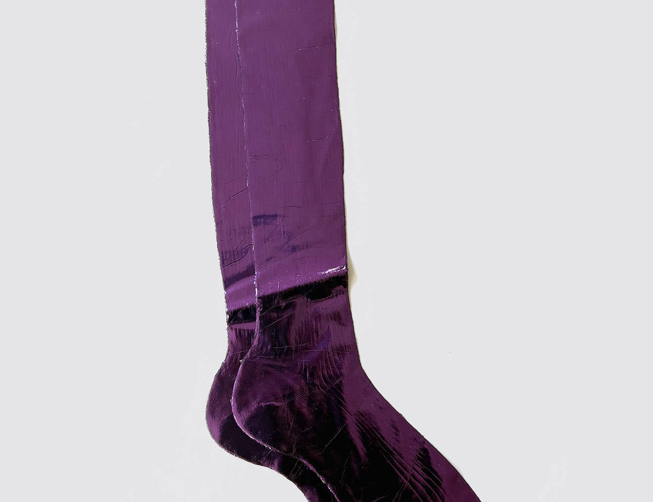 One Ribbed Knee Laminated Socks