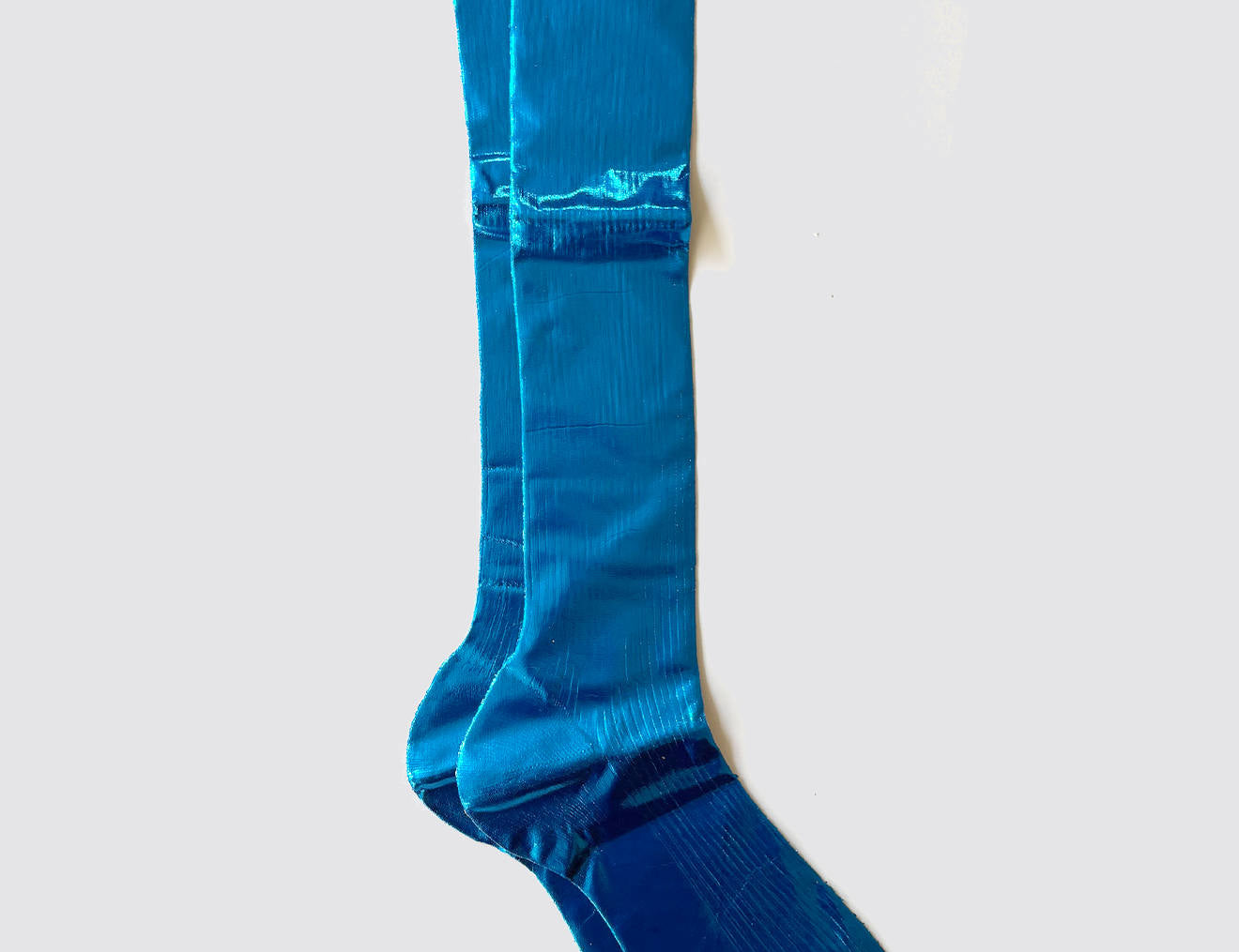 One Ribbed Knee Laminated Socks