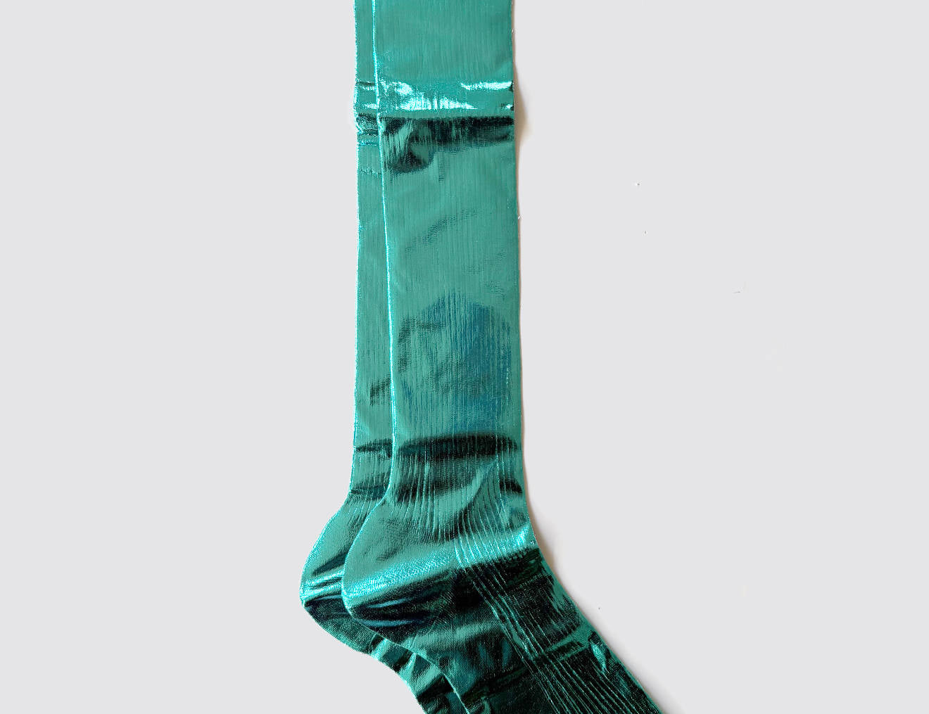One Ribbed Knee Laminated Socks