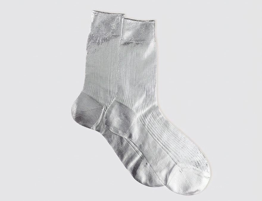 One Ribbed Laminated Socks